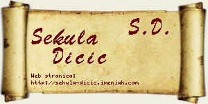 Sekula Dičić vizit kartica